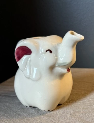 Vintage 1940’s Shawnee Pottery Hand-Painted Ceramic Elephant Creamer Pitcher