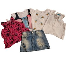Girls' Clothing Bundle with Denim Skirt and Tops