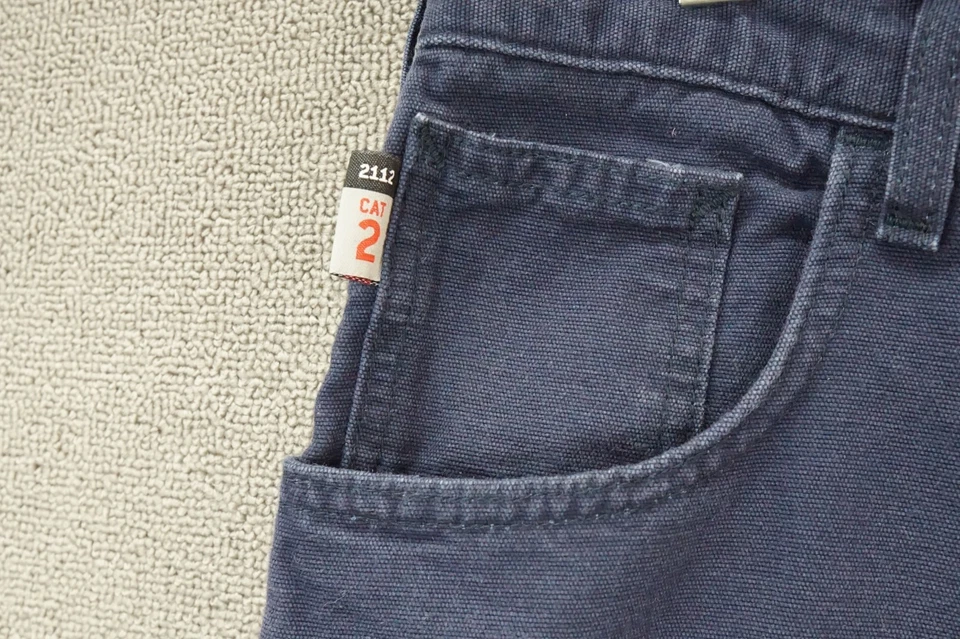 Carhartt FRB159-DNY Flame Resistant Midweight Canvas Work Pants Men's 38x30 Blue - Image 4 of 4