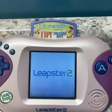 LeapFrog Leapster 2 Pink Purple Learning Game Console w Games Please Read!!!!!
