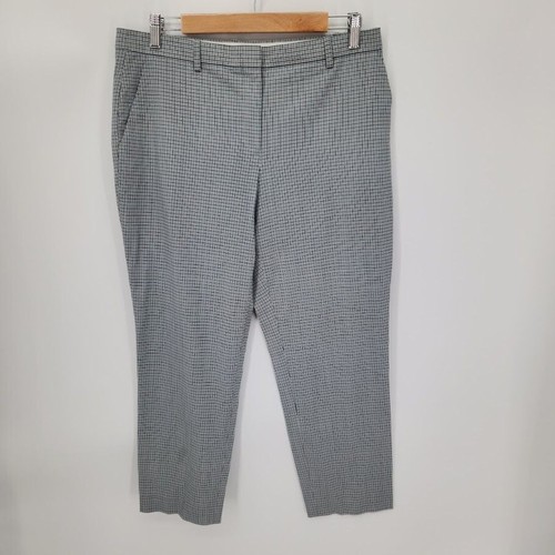 Theory Womens Trecca4 Windham Wool Stretch Crop Dress Pants Plaid Size 8
