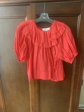 The Great. The Sunrise Top Blouse Size 0 XS Beautiful Red!!