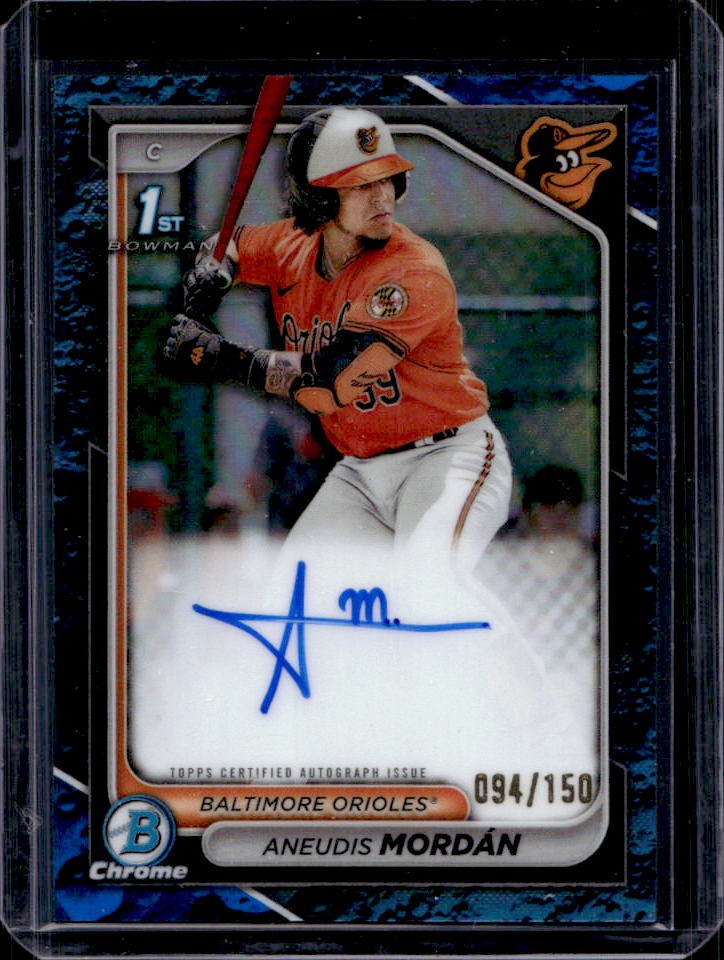 2024 Bowman Aneudis Mordan Chrome Auto Blue Lunar Refractor 1st #94/150