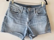Silver Jeans Co Suki Denim Shorts Women W 28/L4 Mid Distressed Frayed Light Wash