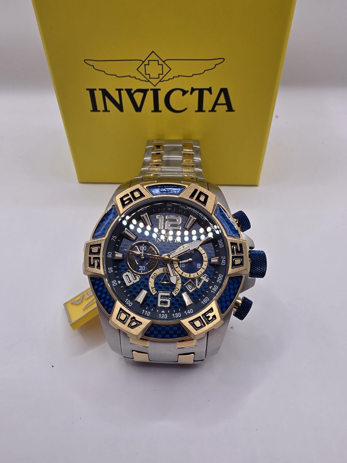 Invicta 25855 Pro Diver Men's 50mm Watch - Yellow Gold/Stainless Steel/Blue