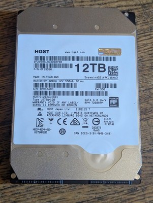   HUH721212ALE601 HGST Ultrastar HC520 12TB SATA 6Gbs 256MB 3.5'' Enterprise HDD