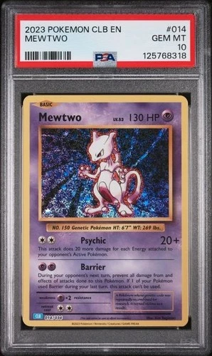 2023 POKEMON CLB-CLASSIC BLASTOISE & SUICUNE EX DECK #014 MEWTWO PSA 10