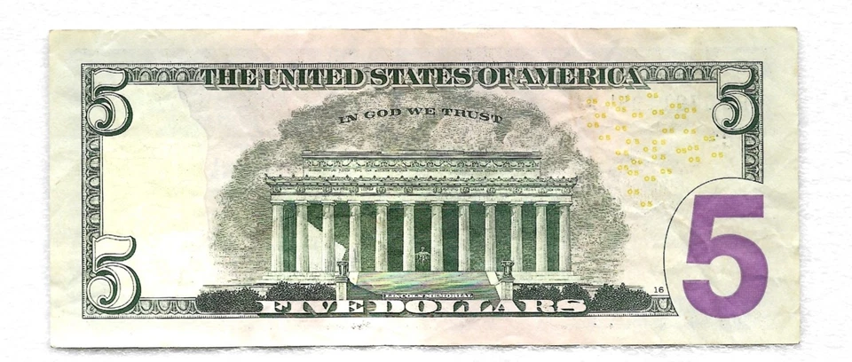 5 Dollar True Birthday Bill - July 21, 1954 - 07 21 1954 Circulated 2021 Yellin - Image 3 of 3