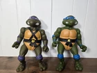 13" Vintage 1989 Playmates TMNT Giant Leonardo and Donatello.