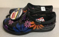 Sloggers 5116FP07 Black Flower Power Women's Garden/Rain Shoes Size 7 US