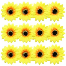 12 Pieces Sunflower Hair Clips Alligator Pins Accessories 3.9 inches for Wedd...