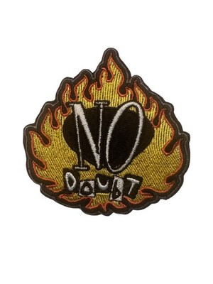 No Doubt Flames Embroidered Iron On Patch - OFFICIAL  39-P