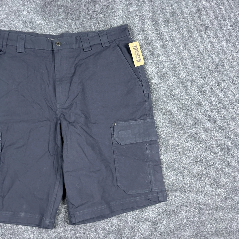 Duluth Trading Cargo Shorts Mens 42 Steel Blue DuluthFlex Fire Hose 12 Inch - Image 2 of 4