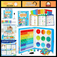 Magnetic Fraction Puzzle Set - Educational Math Tiles  Circles for Kids, Montes