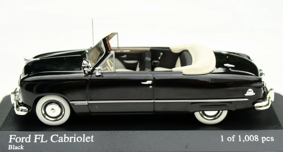 Ford Custom Cabriolet Anno 1949, Nero, Modello Minichamps In M. 1:43, OVP - Immagine 4 di 4