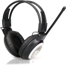 Retekess TR101 FM Radio Headphones, Headset for 1 pack receiver, Black