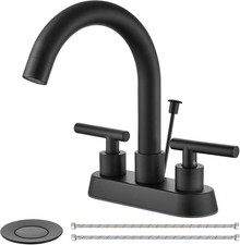 4 Inch Centerset Bathroom Sink Faucet 3 Holes 2 Handle Bathroom Faucets with
