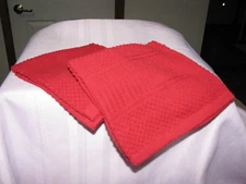 CROSCRILL HOME KITCHEN DISH CLOTHS   12 X 12"  SET OF (2)  RED 100% COTTON "NEW"