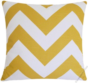 yellow chevron pillow