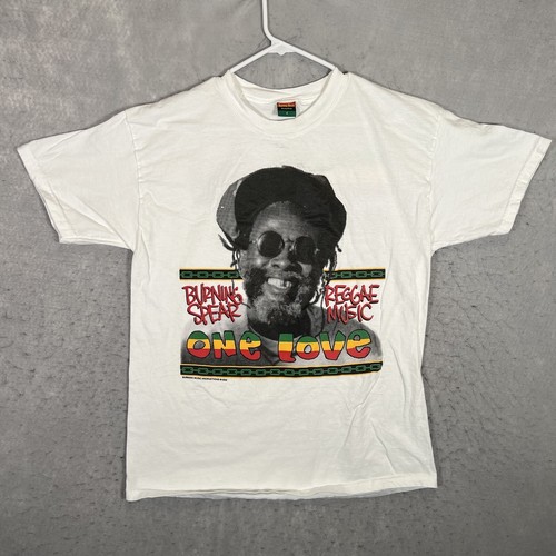 A1 Vintage 1996 Burning Spear Reggae Music T Shirt Adult Large White Mens