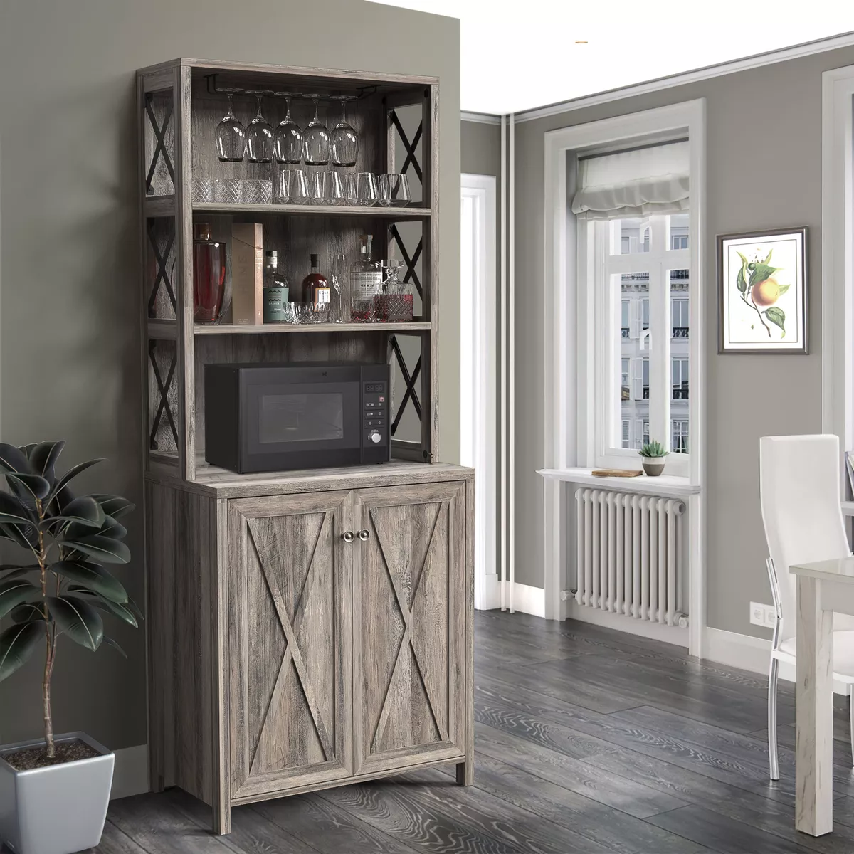 Corner bar sales hutch