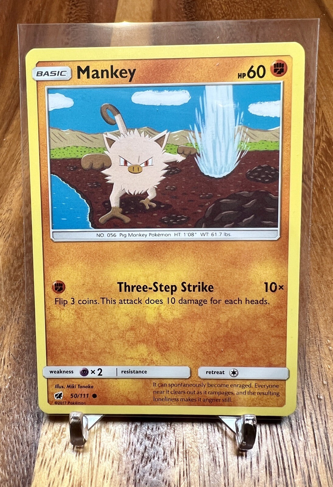 Mankey 50/111 Sun & Moon: Crimson Invasion Pokemon Card NM