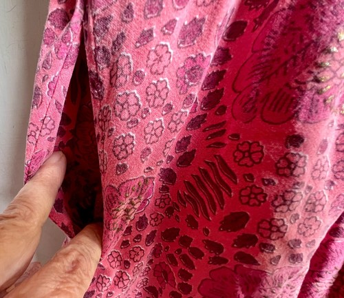 ✩Stunning *EAST* Pink Gold Floral Block Printed Pin Tucks Midi Shirt Dress L✩ - Picture 6 of 13