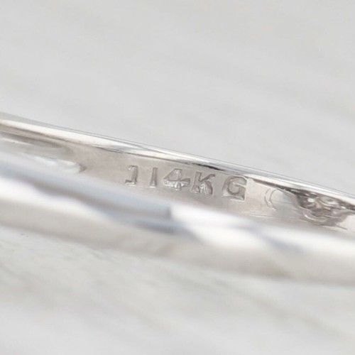Vintage 0.51ct Diamante Fidanzamento Anello 14k Oro Bianco Misura 7.75 - Foto 6 di 8