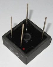 25 Amp 600 Volt Bridge Rectifier - BR256W - 600V 25A Diode - 1 1/8" Square