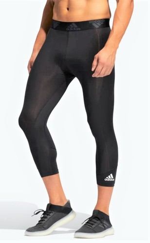 ADIDAS 'Techfit 3/4 Compression Tights' Men's Support Training Yoga S Black NWT! - Picture 9 of 14