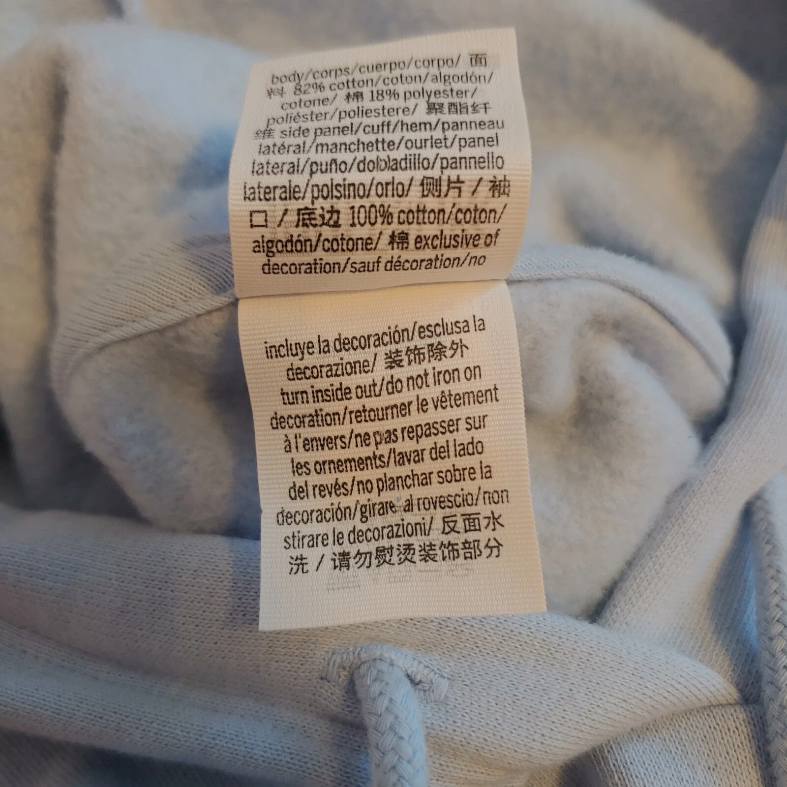 UNDERCOVER Felpa con cappuccio ROSA By Victoria Secret taglia L blu chiaro