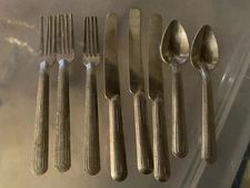 Miniature Dollhouse Metal Aluminum Spoon Fork Knife Set Cutlery For Dolls