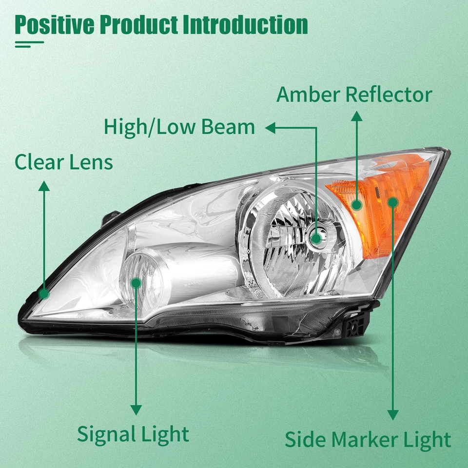 Conjunto de faros para Honda CR-V 2007-2011 par carcasa cromada izquierda + derecha Foto 2 de 4