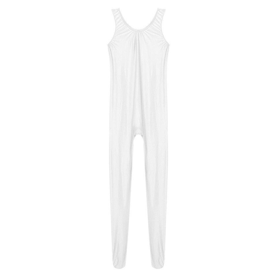 US Women's Glossy Full Body Jumpsuit One Piece Active Bodysuit Yoga