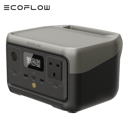 EcoFlow River 2 Power Station 600W Max 256Wh LiFePO4 Portable Solar