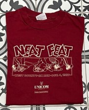 T-shirt grande vintage anni 80 Neat Feat Run Race Marathon 1987 punto singolo