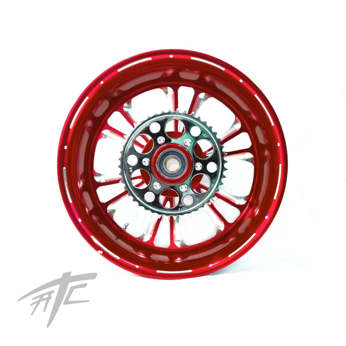 DFNBVDRRホイール DGJ WHEEL 13x7 Rev 100 Spoke All Black w/ Red Nip+Hub Ring