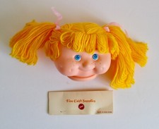 Vintage Zim's Plastic Girl Toy Doll Head Blond Yellow Hair Freckles Cheeks Part