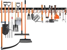 68'' All Metal Adjustable Garden Tool Organizer: Garage Tool Organizer Wall Moun
