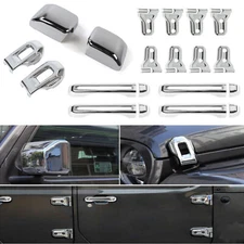 20pcs Exterior Car Decor Parts Full Set Trim Chrome For Jeep Wrangler JL JT 18+