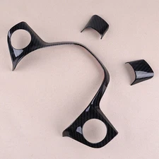 For Ford Focus 2012-2014 Escape Carbon Fiber Style Steering Wheel Cover Trim 3PC