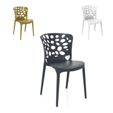 SEDIA AMBER INTERNO ESTERNO CASA BAR RISTORANTE POLIPROPILENE FIBER GLASS CATAS