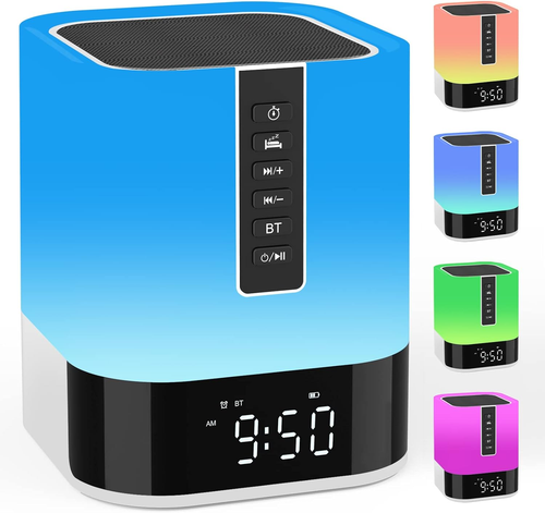 Altoparlante Bluetooth Con Luce Notturna, Sveglia Digitale, Lampada Da Comodino - Foto 8 di 12