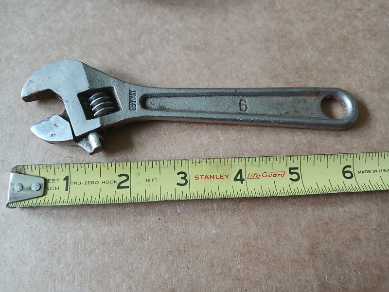 VINTAGE 6" GERMANY ADJUSTABLE WRENCH