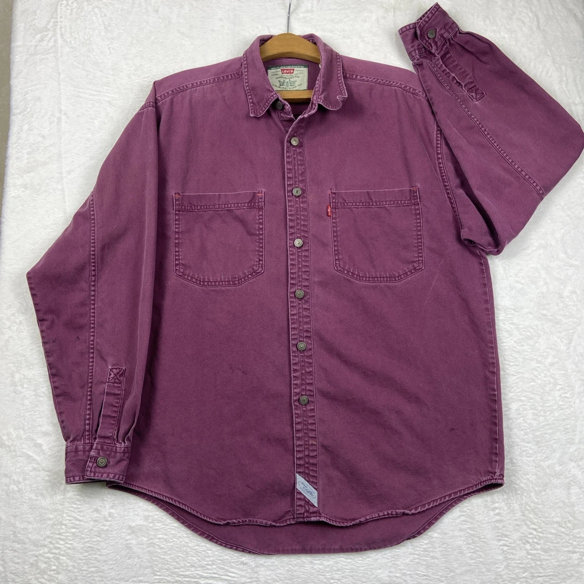 Denim Purple Casual Button-Down Shirts for Men for sale | eBay