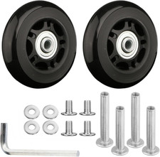 64 X 18Mm Small Luggage Wheels Replacement, 2Pcs Universal Smooth Swivel Caster