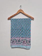 Hand Block Printed Cotton Sarong Wrap –Handmade Boho Beach Cover Up,