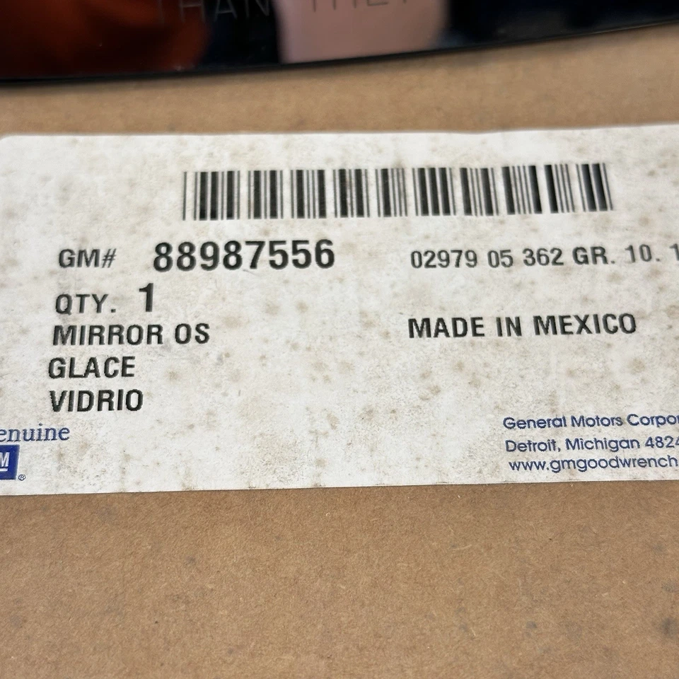 Espejo retrovisor lateral derecho genuino GM 2004-2005 Pontiac Grand Prix vidrio 88987556 Foto 2 de 4