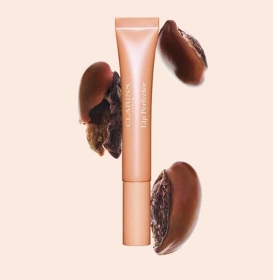NIB Clarins 02 Lip Perfector Peptide-Plumping + Hydrating Lip Gloss Apricot