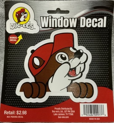 Buc-ees Logo Window Decal - 4 inch diameter - Bonus Decal